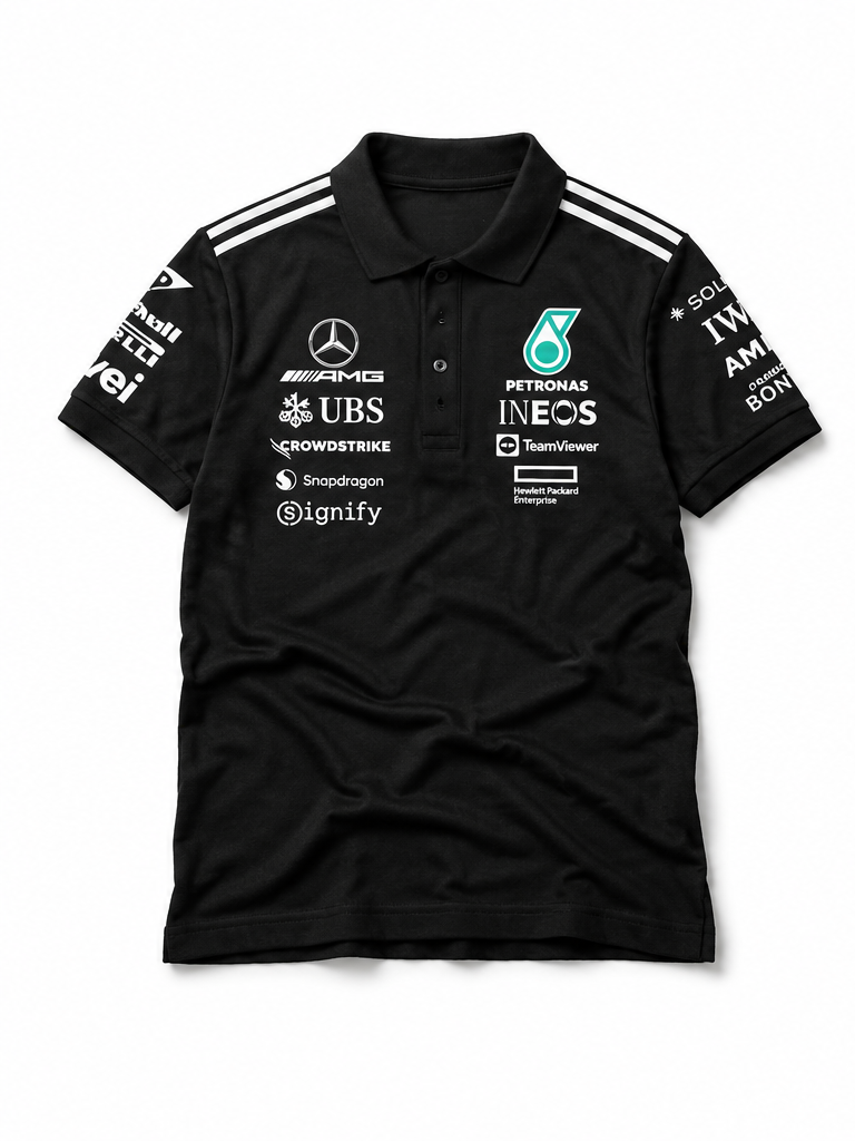 Mercedes Black Oversized Team T-shirt Front