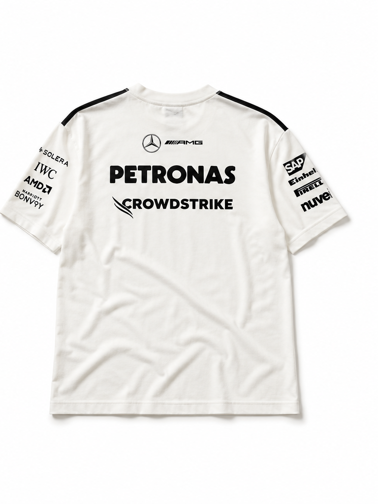 Mercedes White Team T-shirt Back