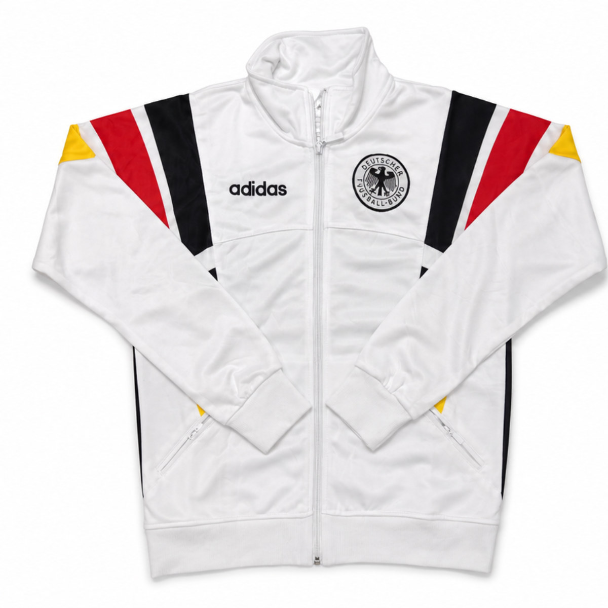 White 1990 Style Retro Track Jacket Front