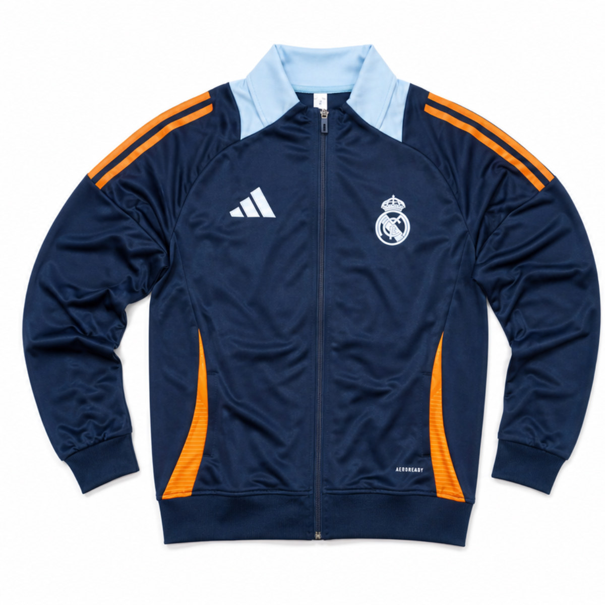 Navy and Sky Blue Track Jacket Front