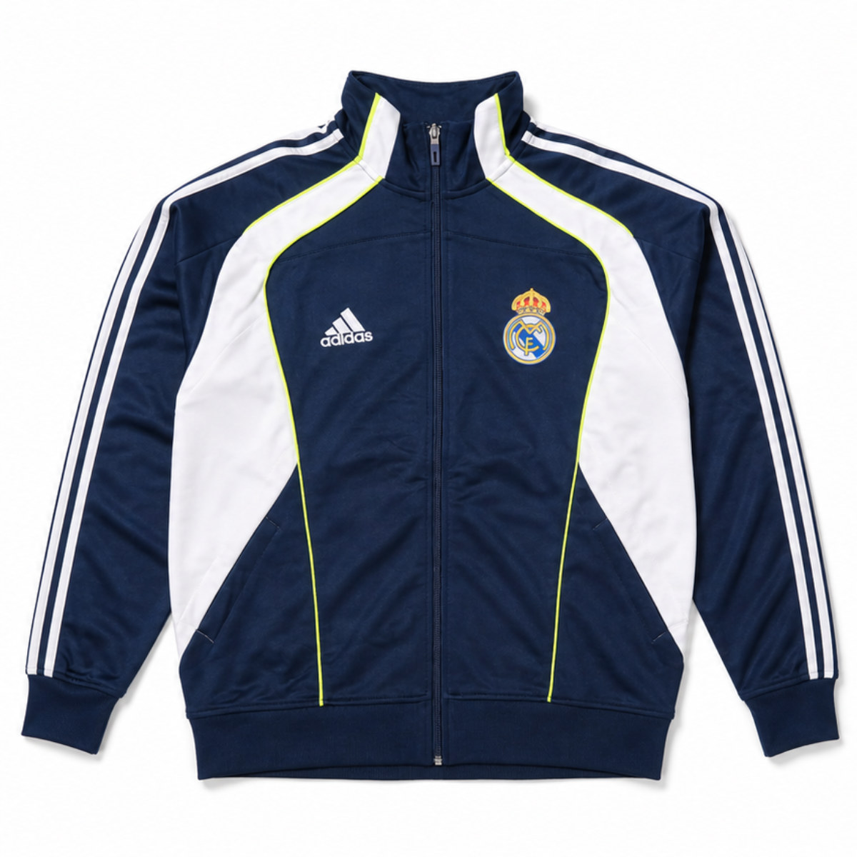 Navy and White Retro Track Jacket Front